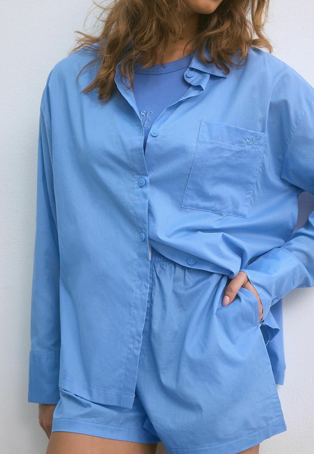 

Блузка на пуговицах Self., синий