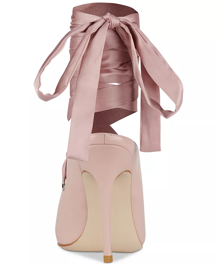 Гратео Скульптурные Высокие Каблуки Шнурованные Мюли Jeffrey Campbell, розовый — фото 3