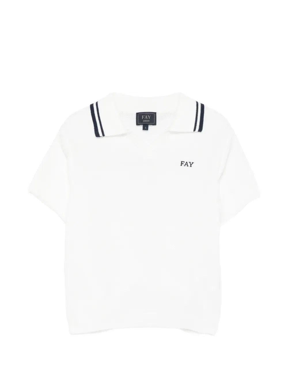 Вязаный топ в полоску Fay Kids, белый