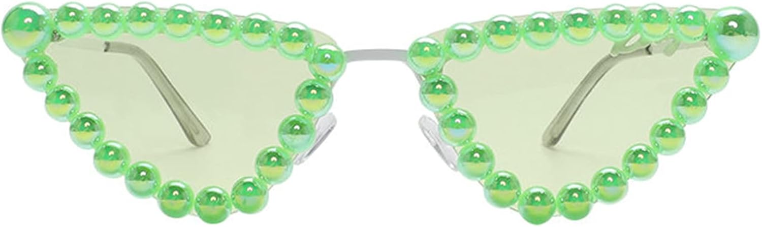 

willochra Сексуальные женские модные солнцезащитные очки «кошачий глаз» с бриллиантами, защита от ультрафиолета UV400, небольшие блестящие роскошные очки с кристаллами, Green