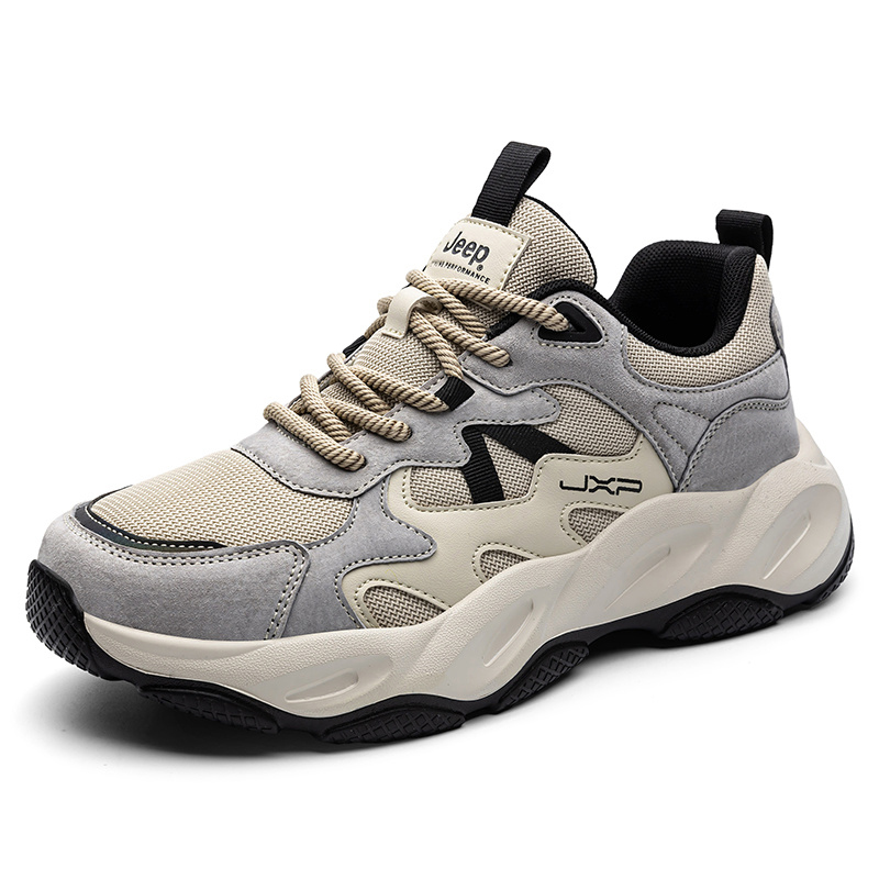 

Кроссовки Casual Low top для города, бега и поездок на работу с амортизацией, противоскользящей, износостойкой и ударопрочной подошвой и эффектом отскока Jeep, светло-серый
