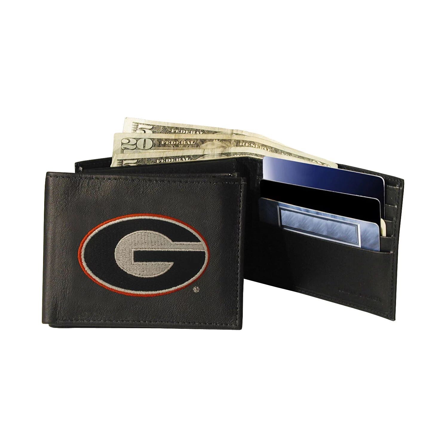 

Кожаный кошелек двойного сложения University of Georgia Bulldogs