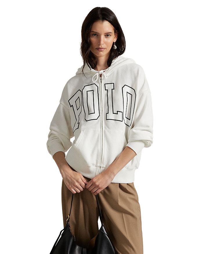 

Легкая флисовая толстовка с молнией и логотипом Ralph Lauren, слоновая кость/кремовый