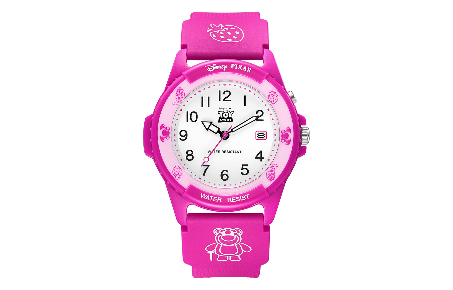 

Disney Часы Strawberry Bear Series Quartz Movement Silicone Strap Watch Women's Watch White Dial