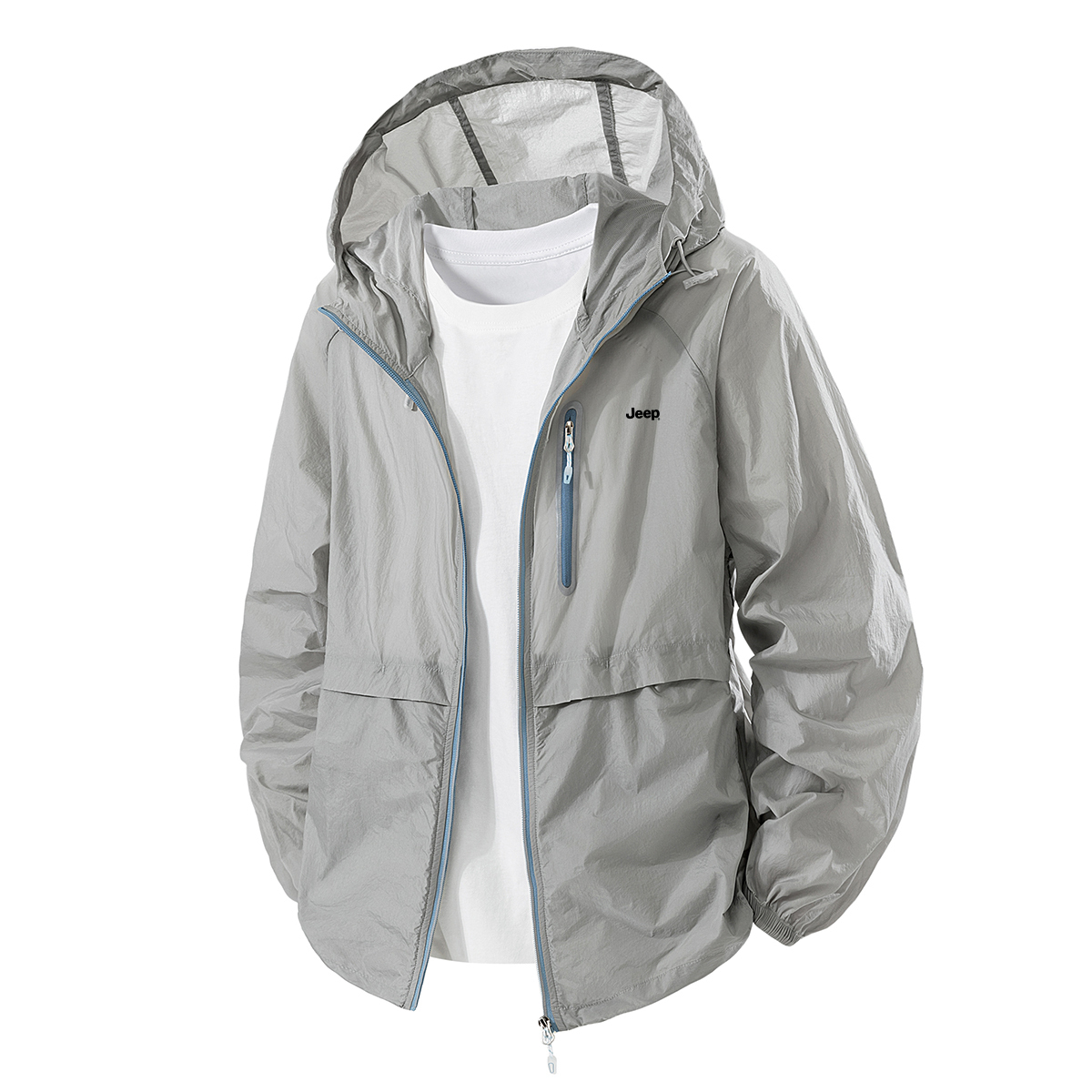 

Jeep Куртка с капюшоном Black Knight Series для защиты от солнца, унисекс, тонкая, прямого кроя