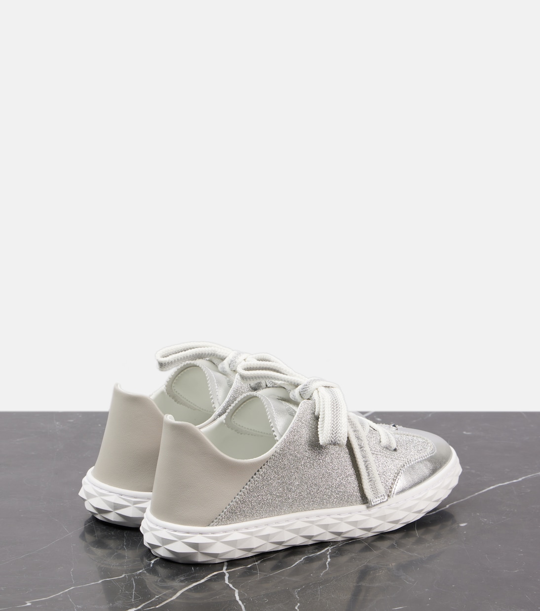 Кроссовки Diamond Light Flex/F с кожаной отделкой Jimmy Choo, серебряный — фото 2