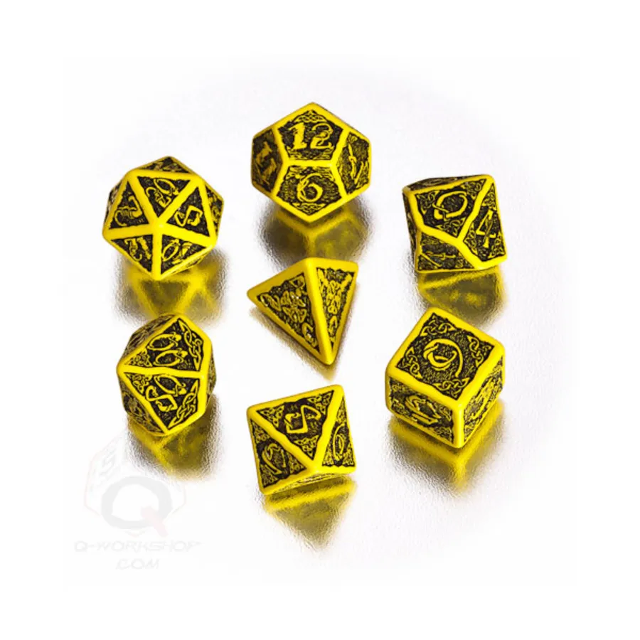 

Поли-набор Желтый с черным (7), Celtic 3D Dice