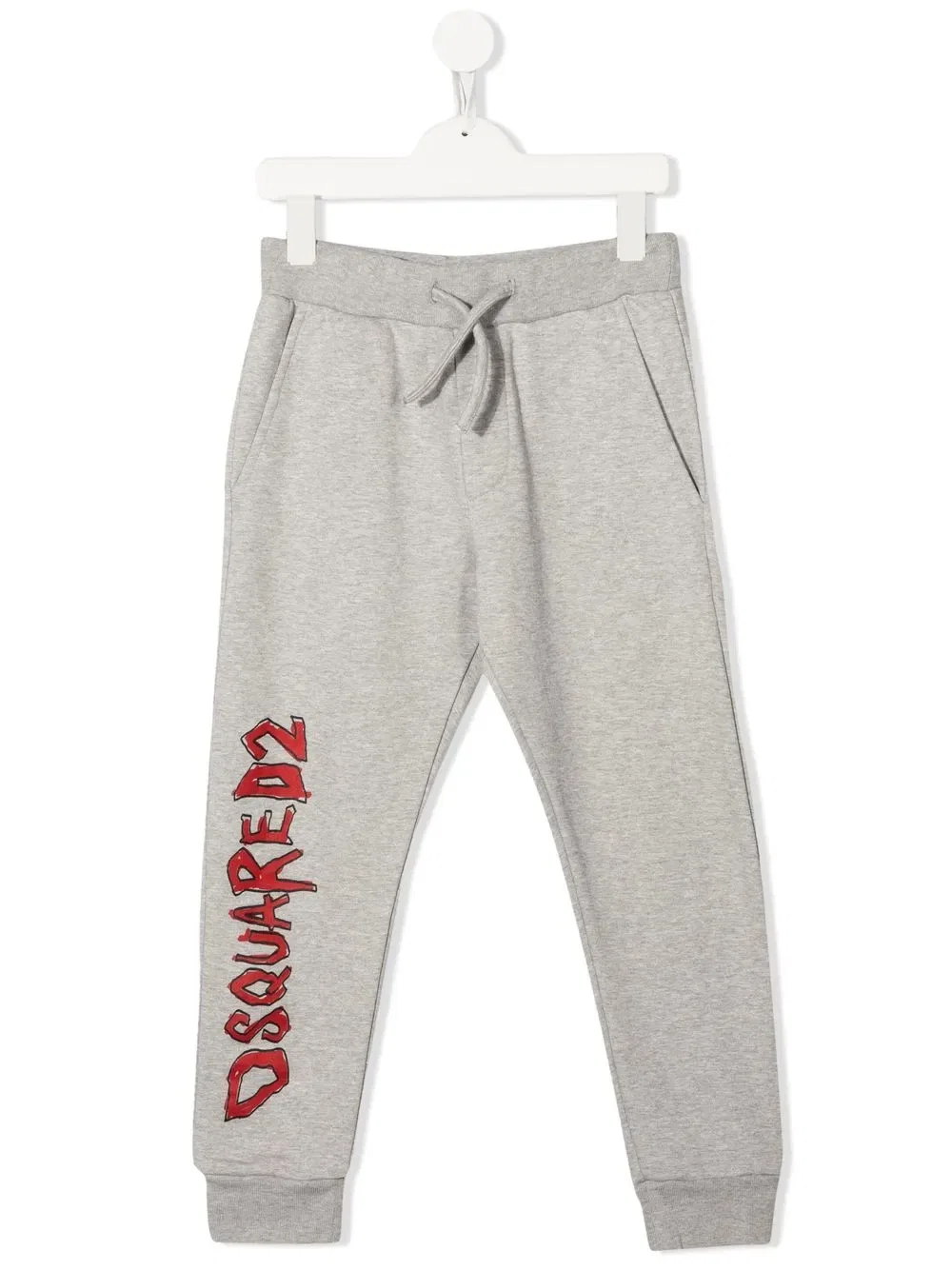 Спортивные брюки с меланжевым эффектом и принтом логотипа Dsquared2 Kids, серый