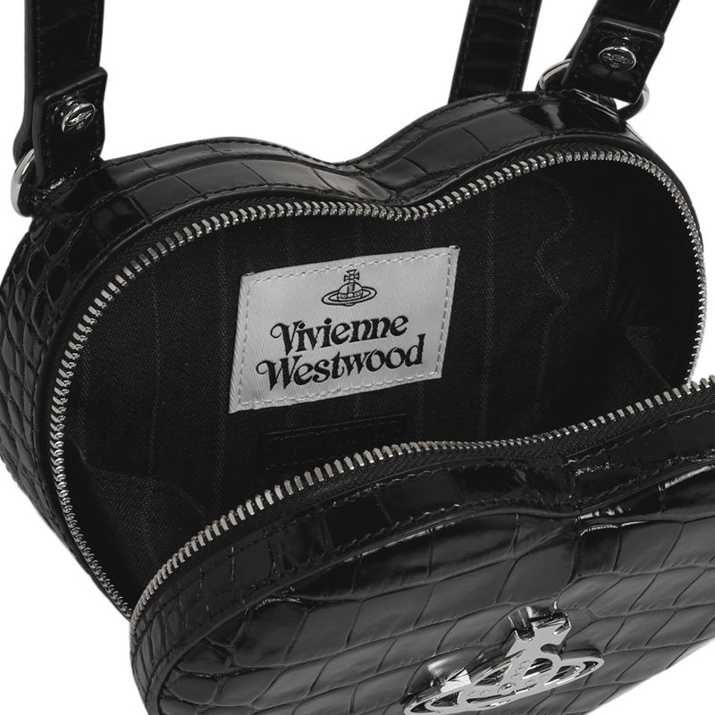 Vivienne Westwood Миниатюрный женский рюкзак из телячьей кожи черный — фото 4