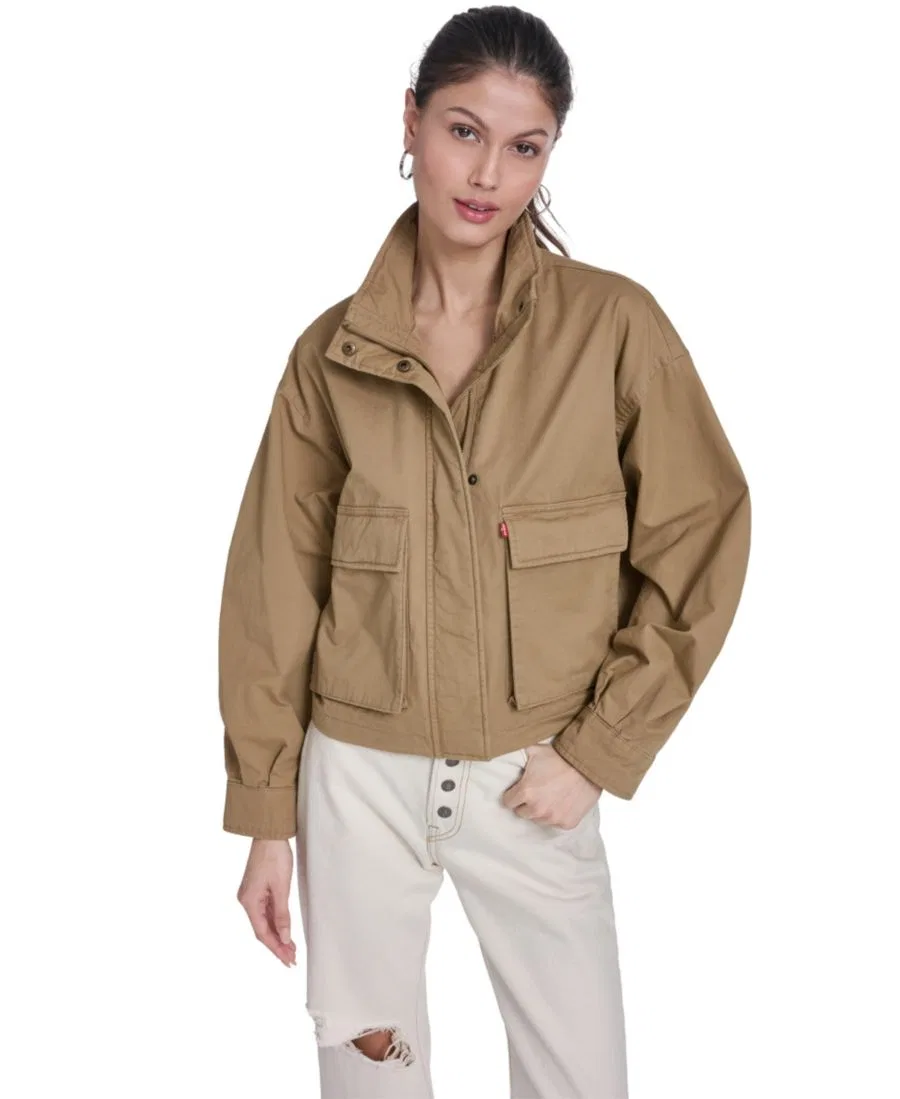 Женская укороченная куртка из армейской одежды Levi's, Camel