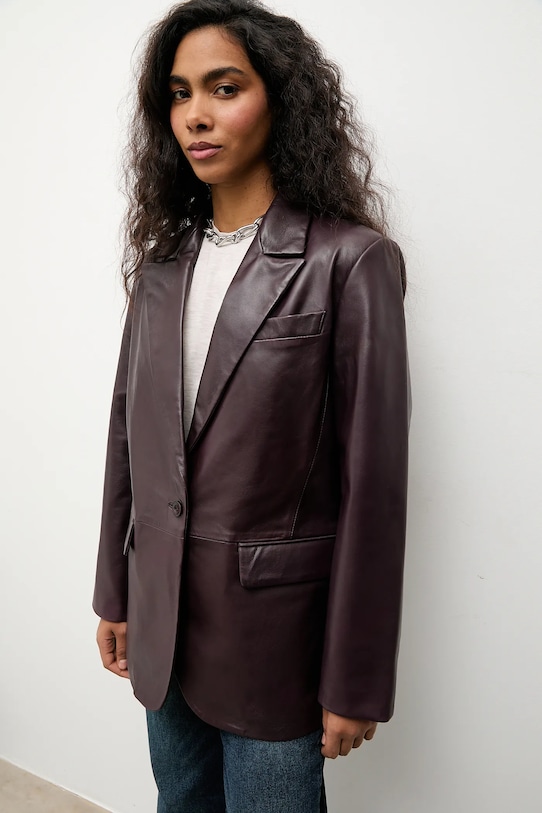 

Кожаная куртка Answear.LAB, бордовый