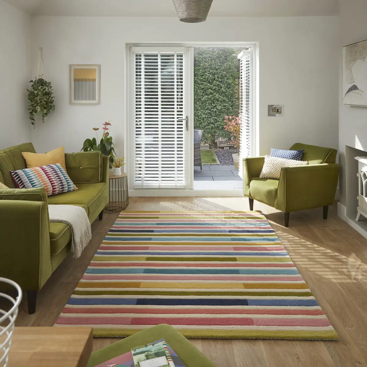 

FLAIR RUGS шерстяной ковер "Piano", прямоугольный, в полоску, прямоугольный 160х230 см, розовый