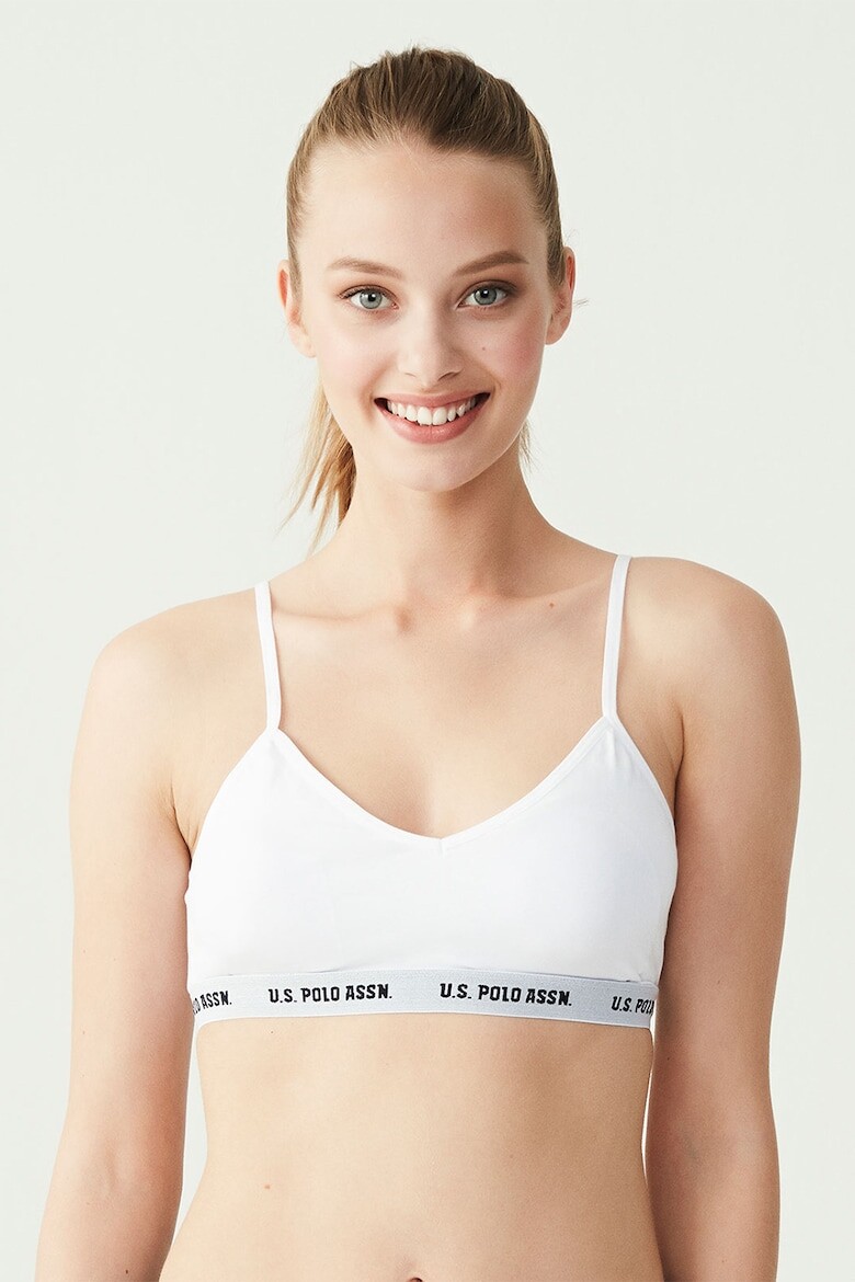 

Бюстье с заостренным логотипом U S Polo Assn , белый