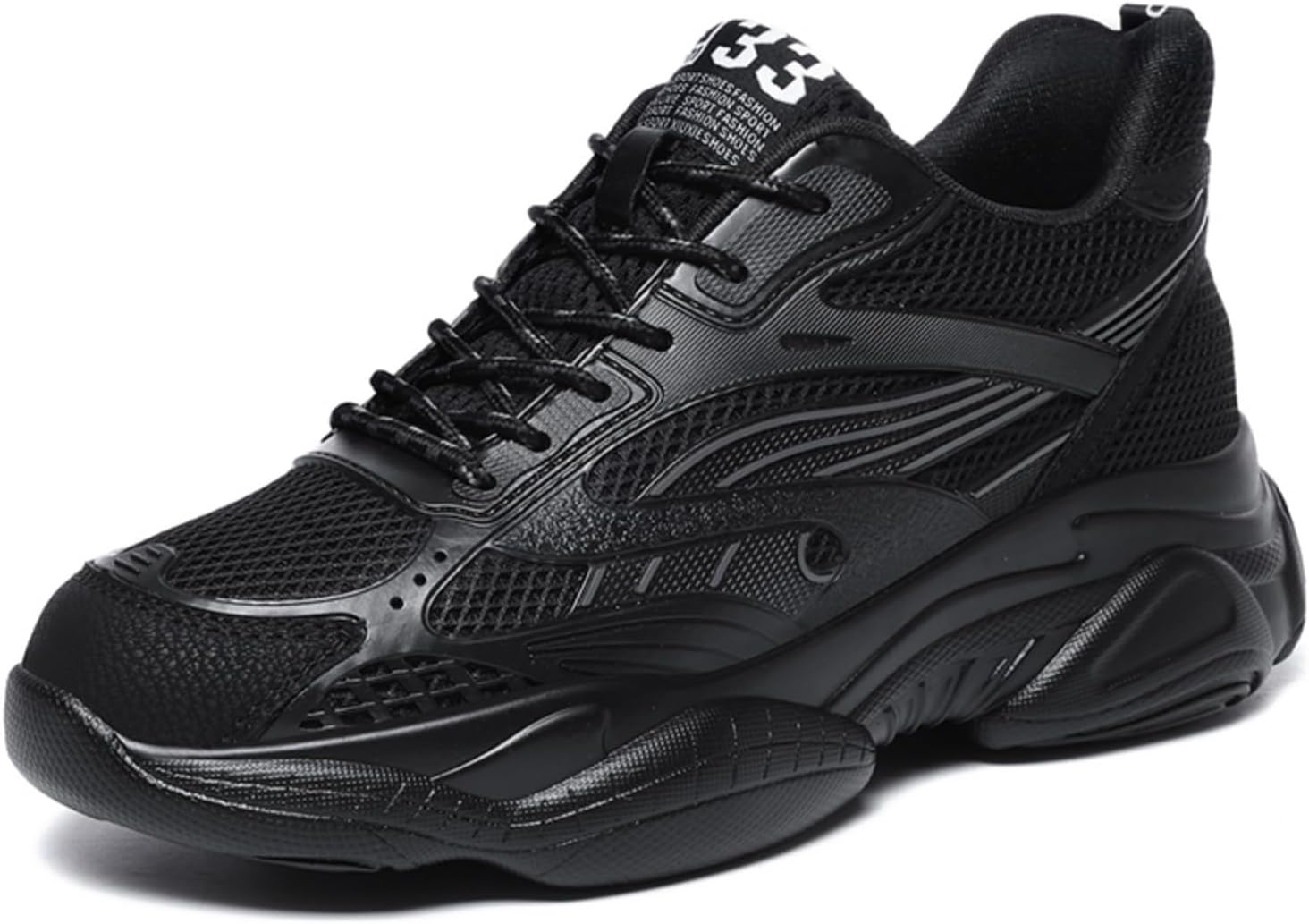 

Мужские стильные массивные кроссовки 'Dad Shoes', дышащие сетчатые повседневные кроссовки с амортизированной подошвой, идеально подходят для ежедневной носки и уличного стиля Aokisx, черный