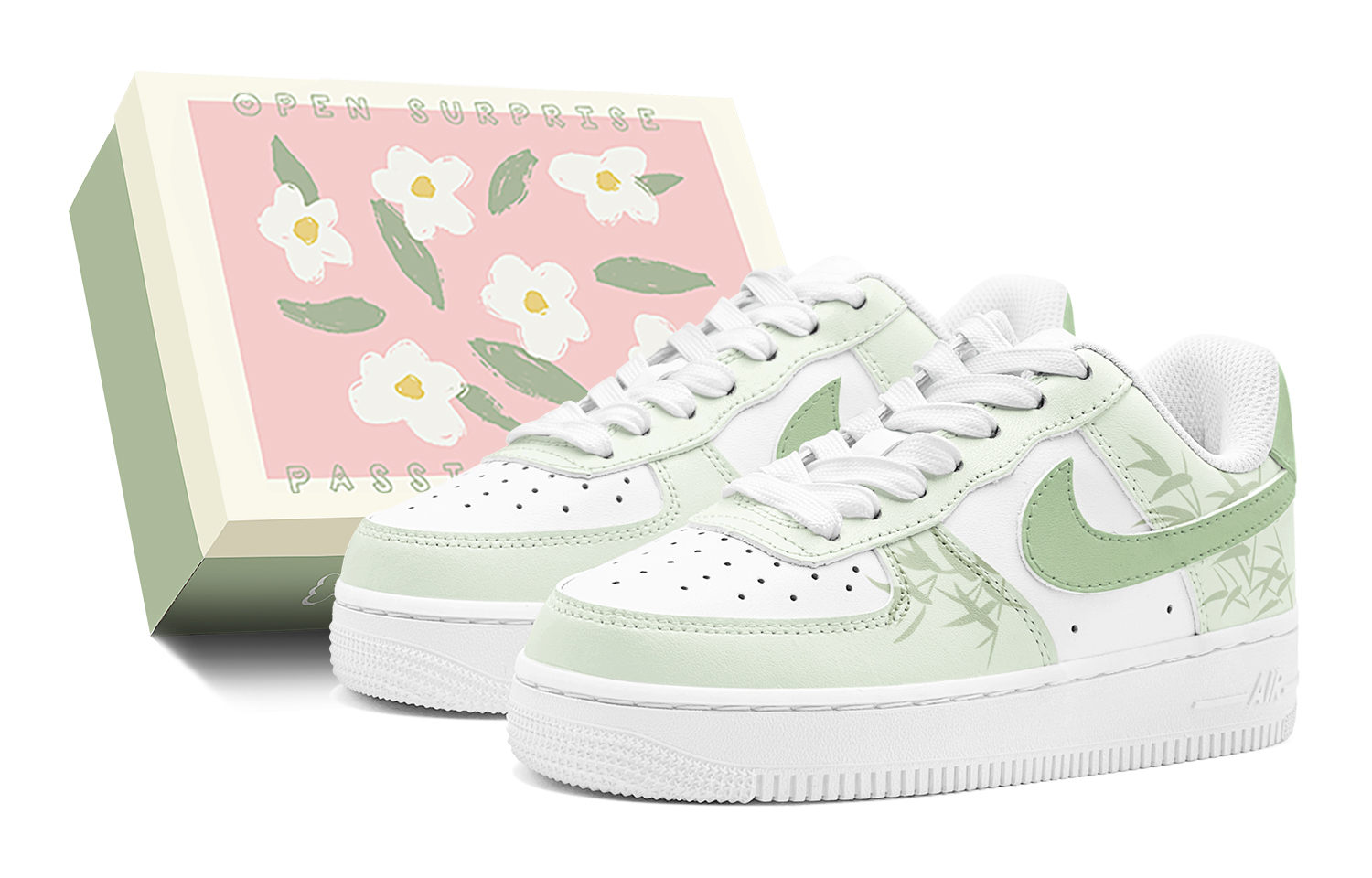 

Nike Кроссовки Air Force 1 Breeze Asparagus Fern с низким верхом для скейтборда, противоскользящие, мужские, белые, зеленые