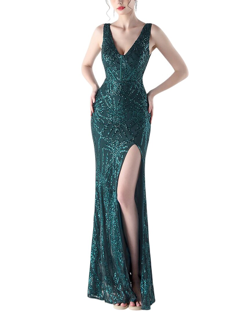 

KALINNU Макси-платье, темно-зеленый