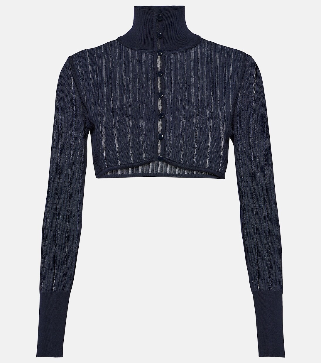 

Кринолиновый укороченный кардиган Alaïa, синий