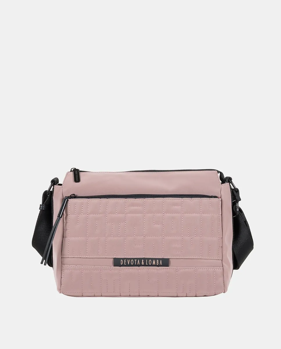 

Средняя сумка через плечо из технического материала с подкладкой Devota & Lomba, розовый