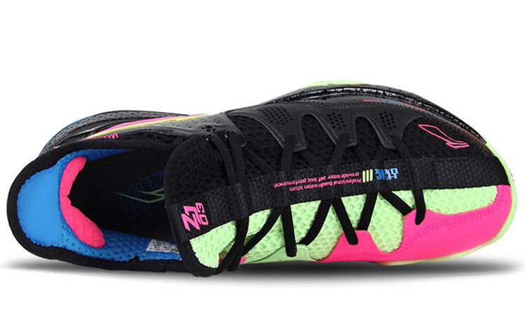 Кроссовки LINING Battle Halberd Badminton Shoes Unisex Low-top Black/Green/Purple — фото 3