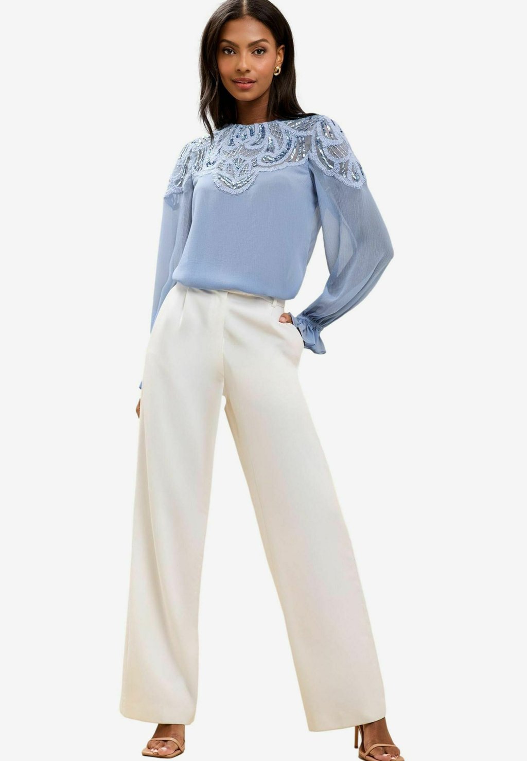 

Блуза REGULAR FIT EMBELLISHED SEQUIN LONG SLEEVE Lipsy, синий