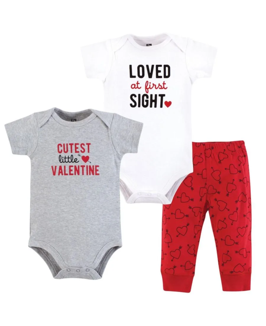 Комплект из двух боди и подходящих по цвету брюк Hudson Baby, Cutest Valentine