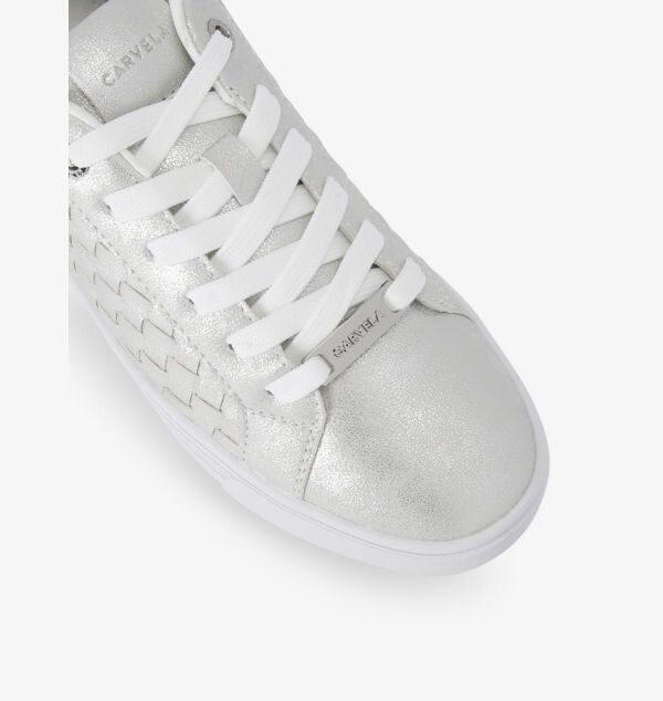 Низкие кроссовки Daze Weave из искусственной кожи с логотипом Carvela, серебряный — фото 3