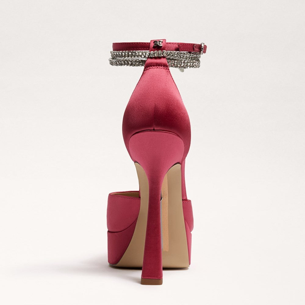 Туфли-лодочки Sam Edelman Andie, женские, розовые, сатиновые, на платформе и каблуке, с декором, JOBB1386 — фото 4