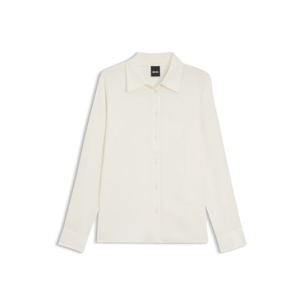 

Блузка прямого кроя из эластичного шелка BOSS, белый