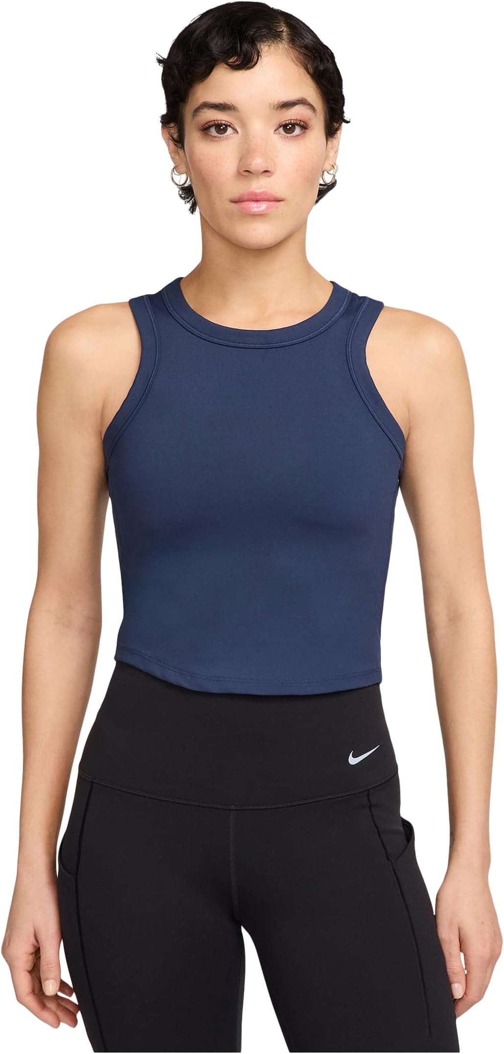 

Топ Nike One Fitted Dri-FIT Cropped Tank Top, цвет Midnight Navy