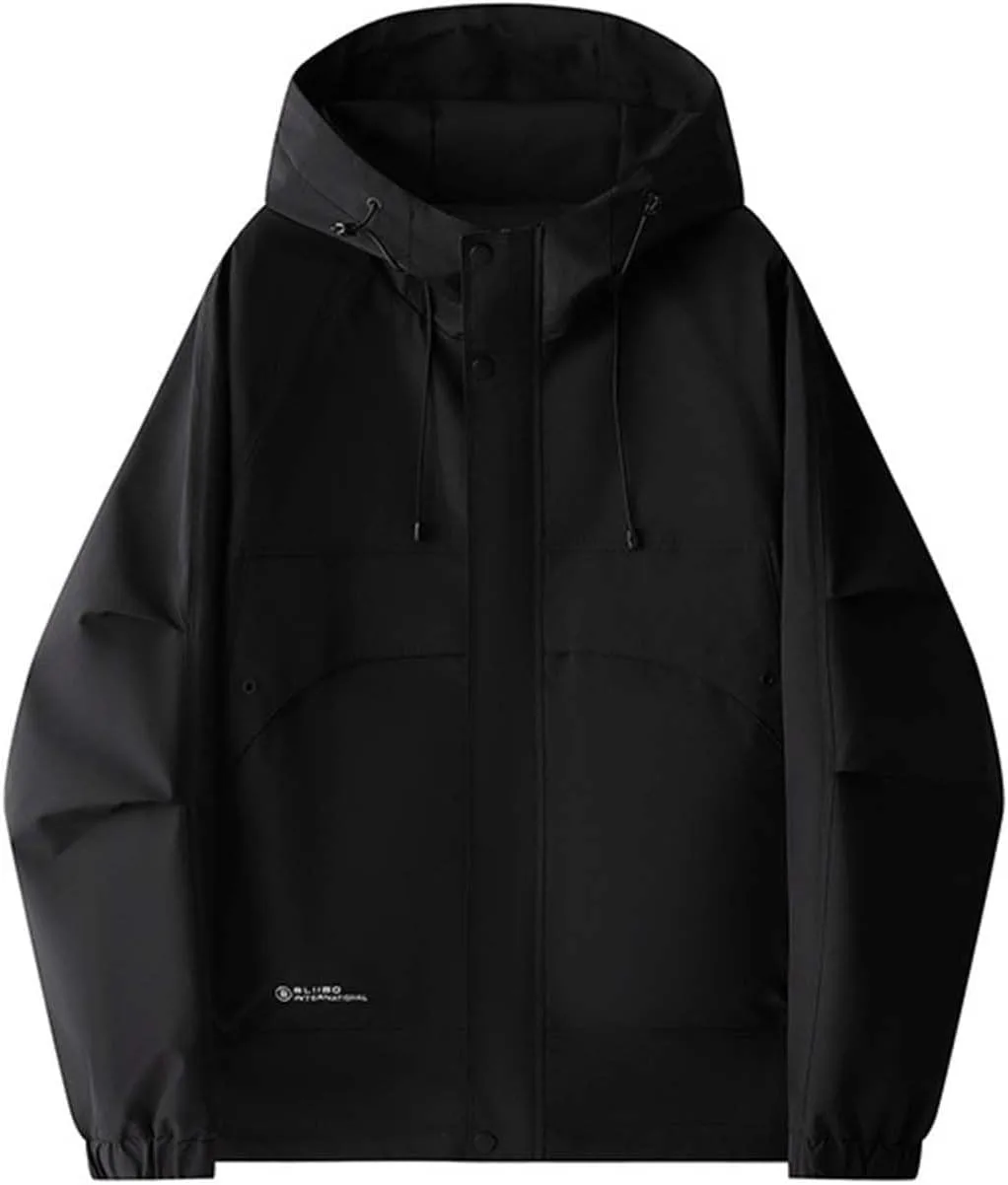 Куртка мужская утепленная для походов и кемпинга, ветровка, дождевик Unisex Waterproof для велоспорта и активного отдыха generic, черный — фото 4