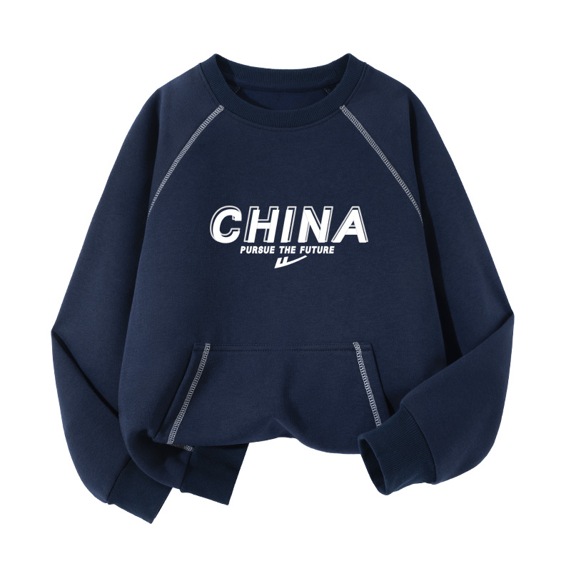 

Детский свитшот с круглым вырезом Moderate WARRIOR, темно-синий/белый letter