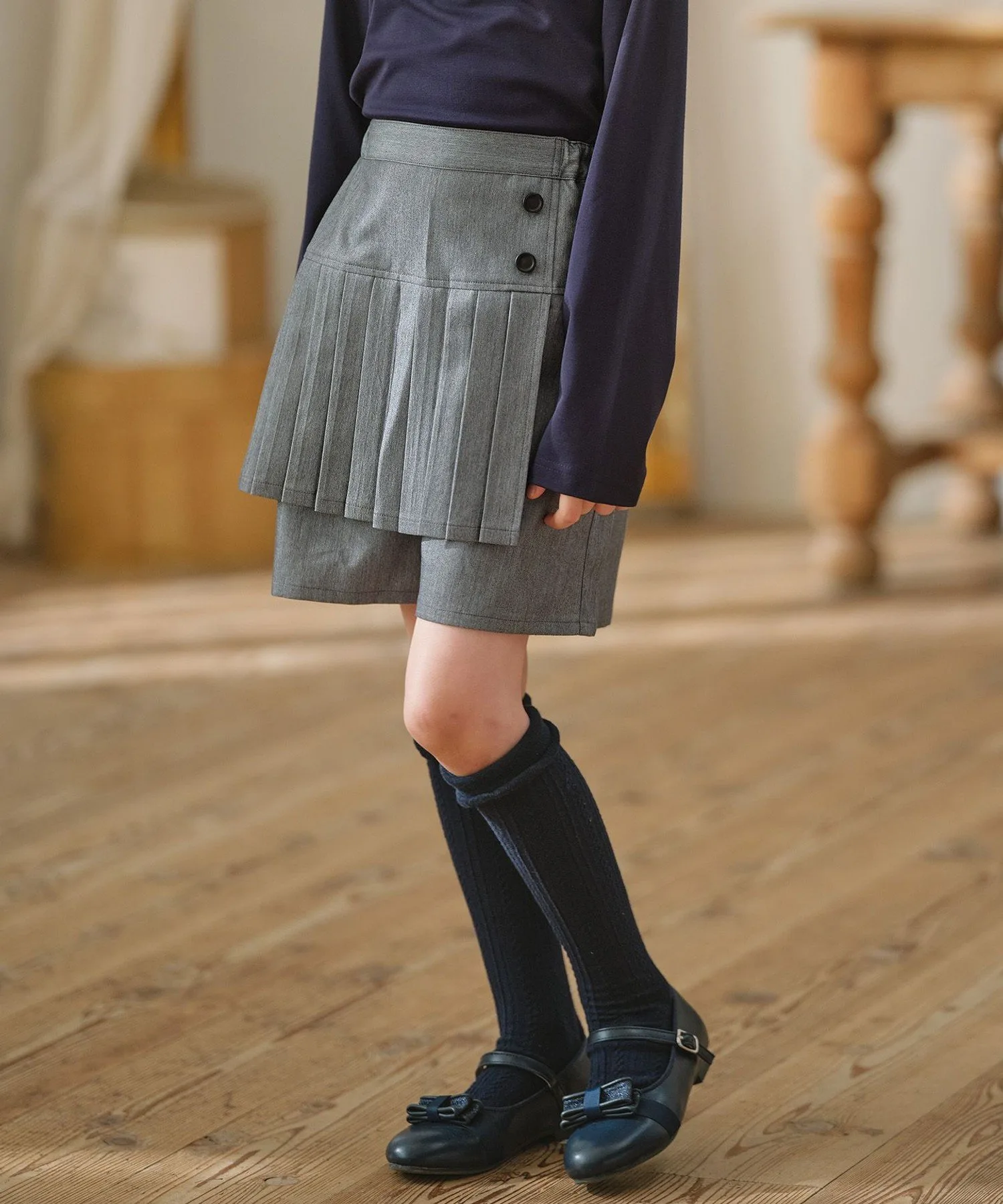 [150-160 см] Плиссированные шорты Kids Suite, Gray [004]