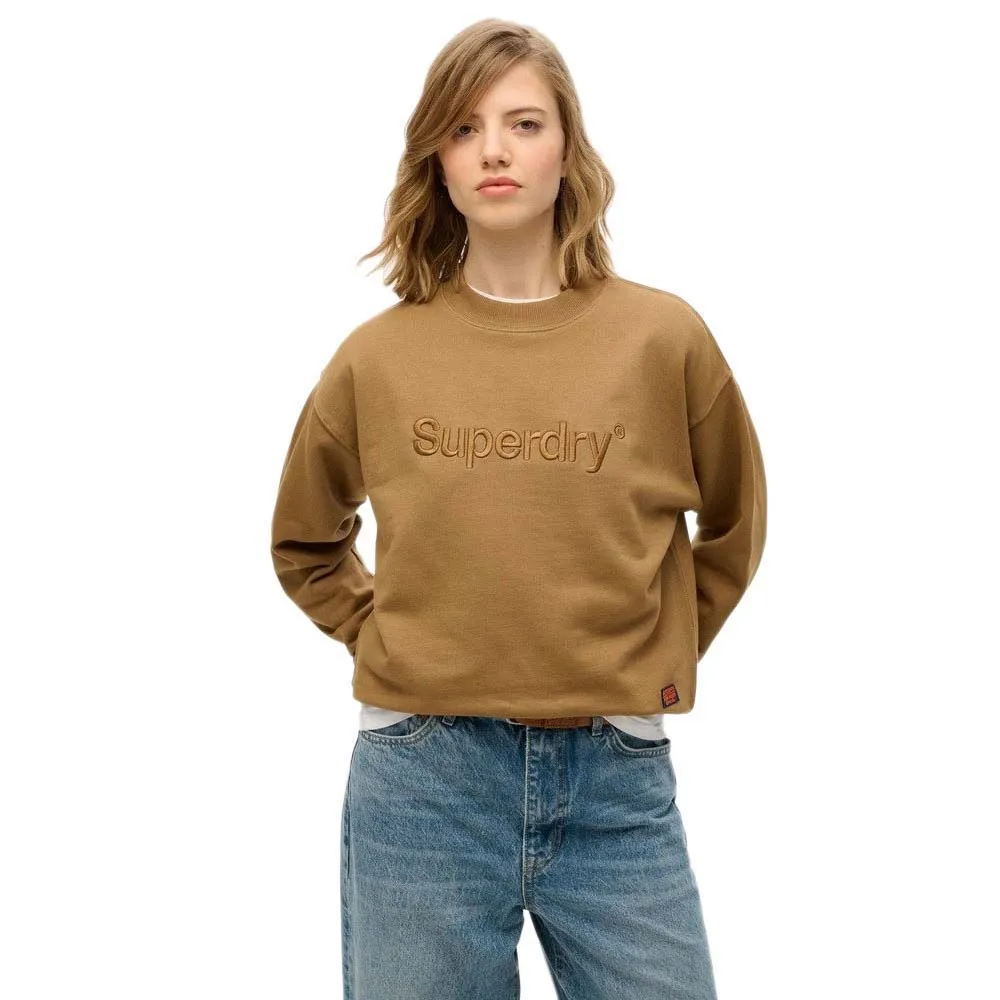 

Толстовка Superdry Emb Core Logo Loose, коричневый