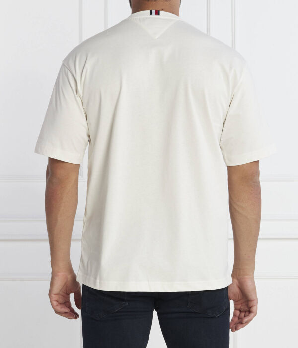 Футболка монотипная вышивка Relaxed fit Tommy Hilfiger, белый — фото 4