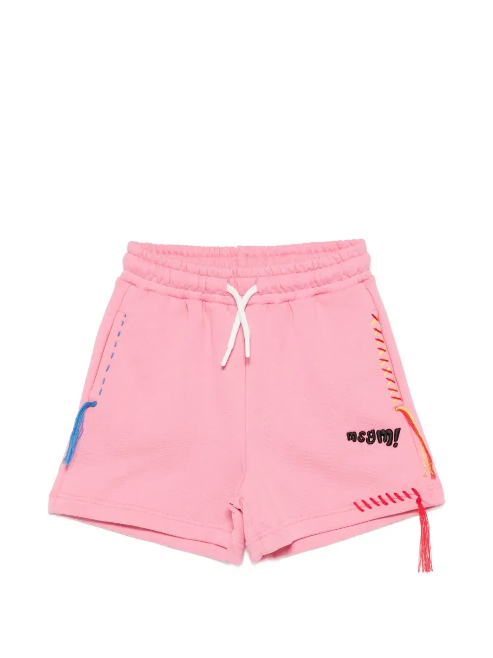 Шорты на шнуровке с вышитым логотипом Msgm Kids, розовый