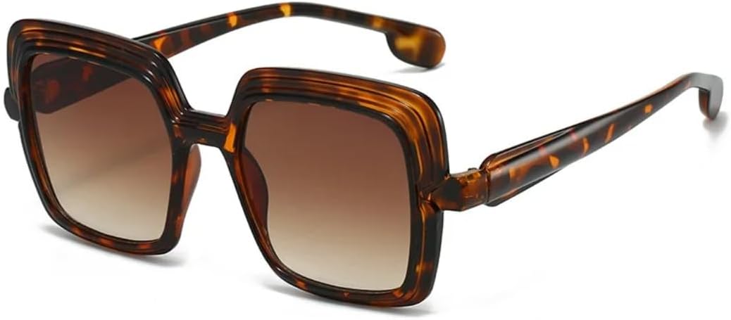 

Роскошные солнцезащитные очки квадратной формы с градиентным переходом цвета для женщин, ретро-стиль, модный тренд для мужчин, защита от УФ-излучения UV400 TVTBBVV, Tortoiseshell Brown