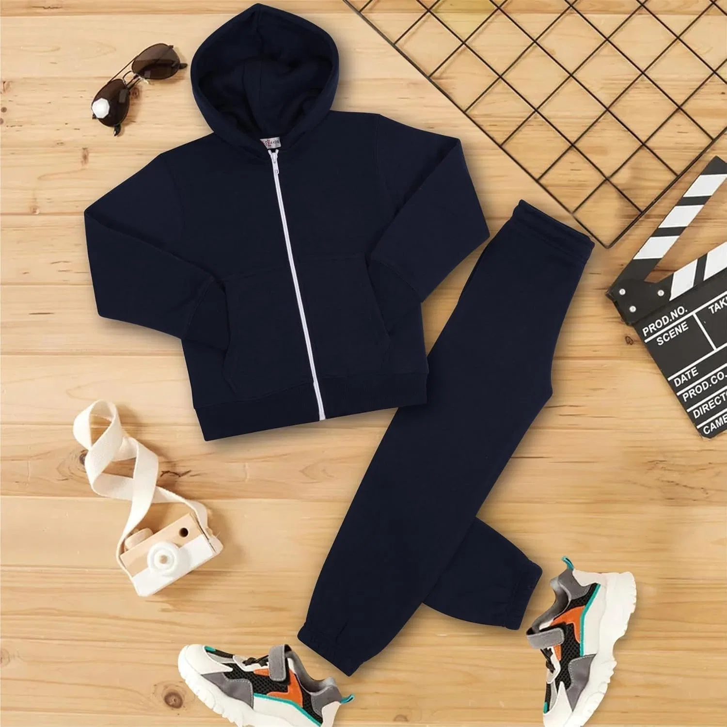 Детский спортивный костюм с худи и джоггерами A2Z 4 Kids, Navy — фото 4