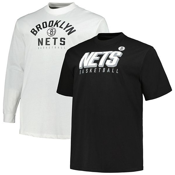 

Мужской набор футболок Fanatics Brooklyn Nets Big & Tall с коротким и длинным рукавом, черно-белый Unbranded