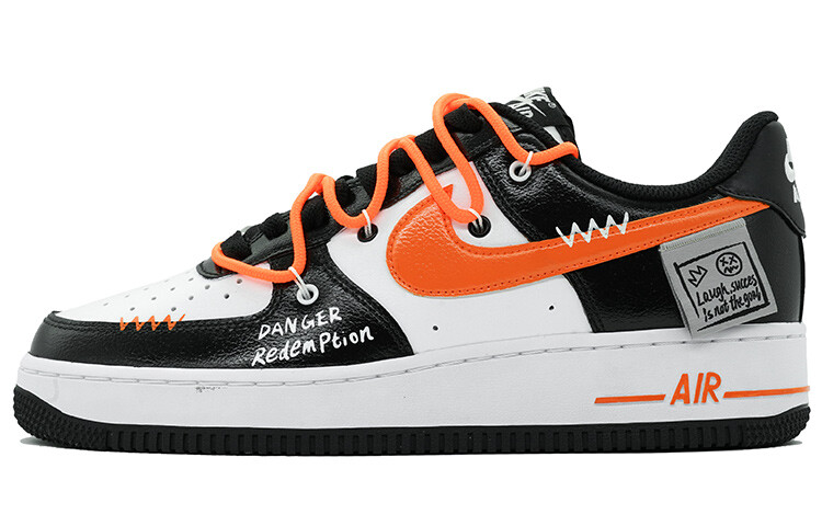 

Кроссовки Nike Air Force 1 Skateboard Shoes Men Low-Top Black White Orange