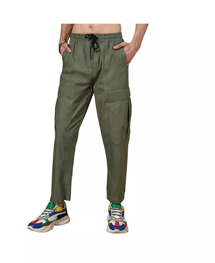 

Мужские утилитарные брюки оливково-зеленого цвета Campus Sutra, зеленый