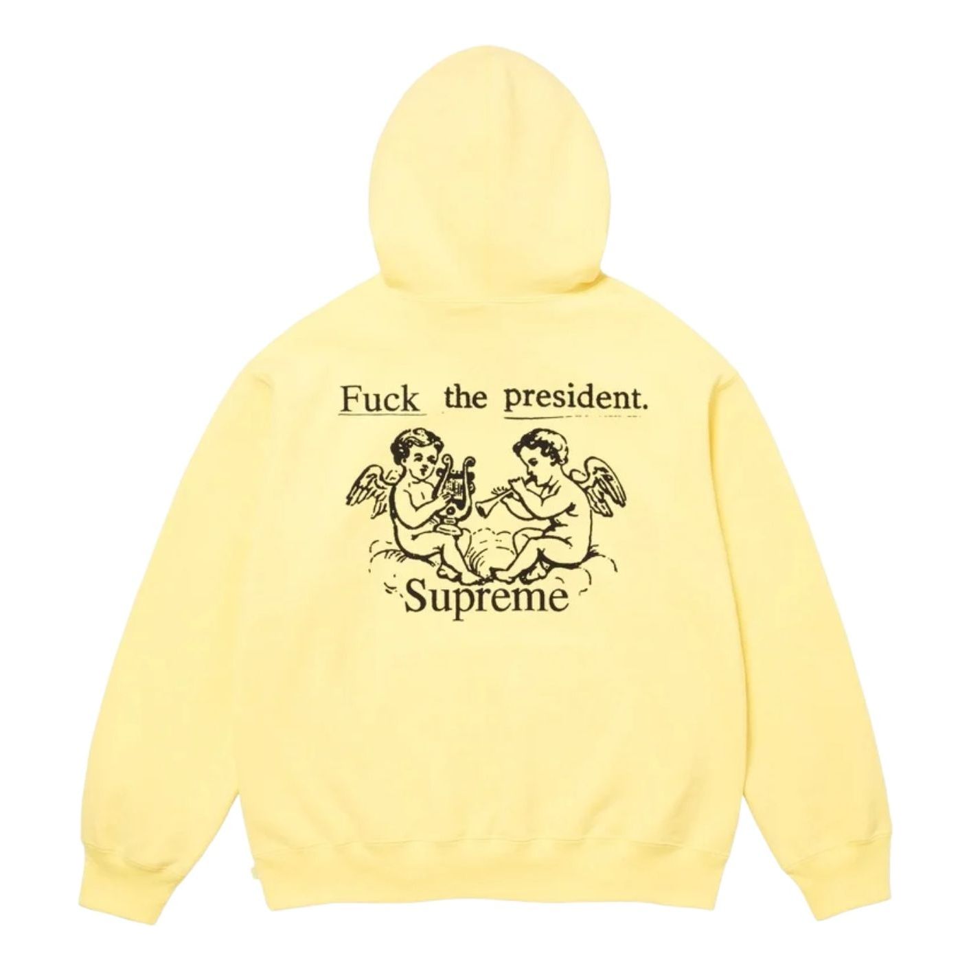 Толстовка Supreme FW25 President с капюшоном, светло-желтая