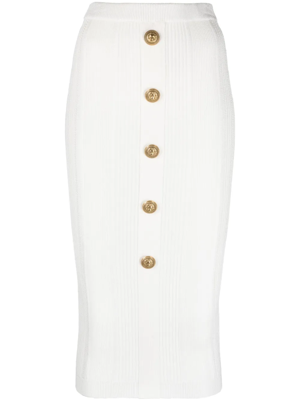 

Юбка миди в рубчик BALMAIN, белый