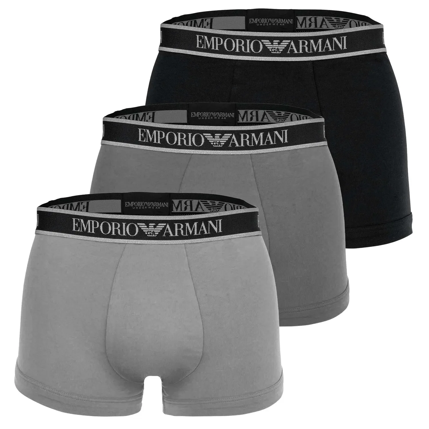Боксеры 3 штуки, Emporio Armani, черный/серый
