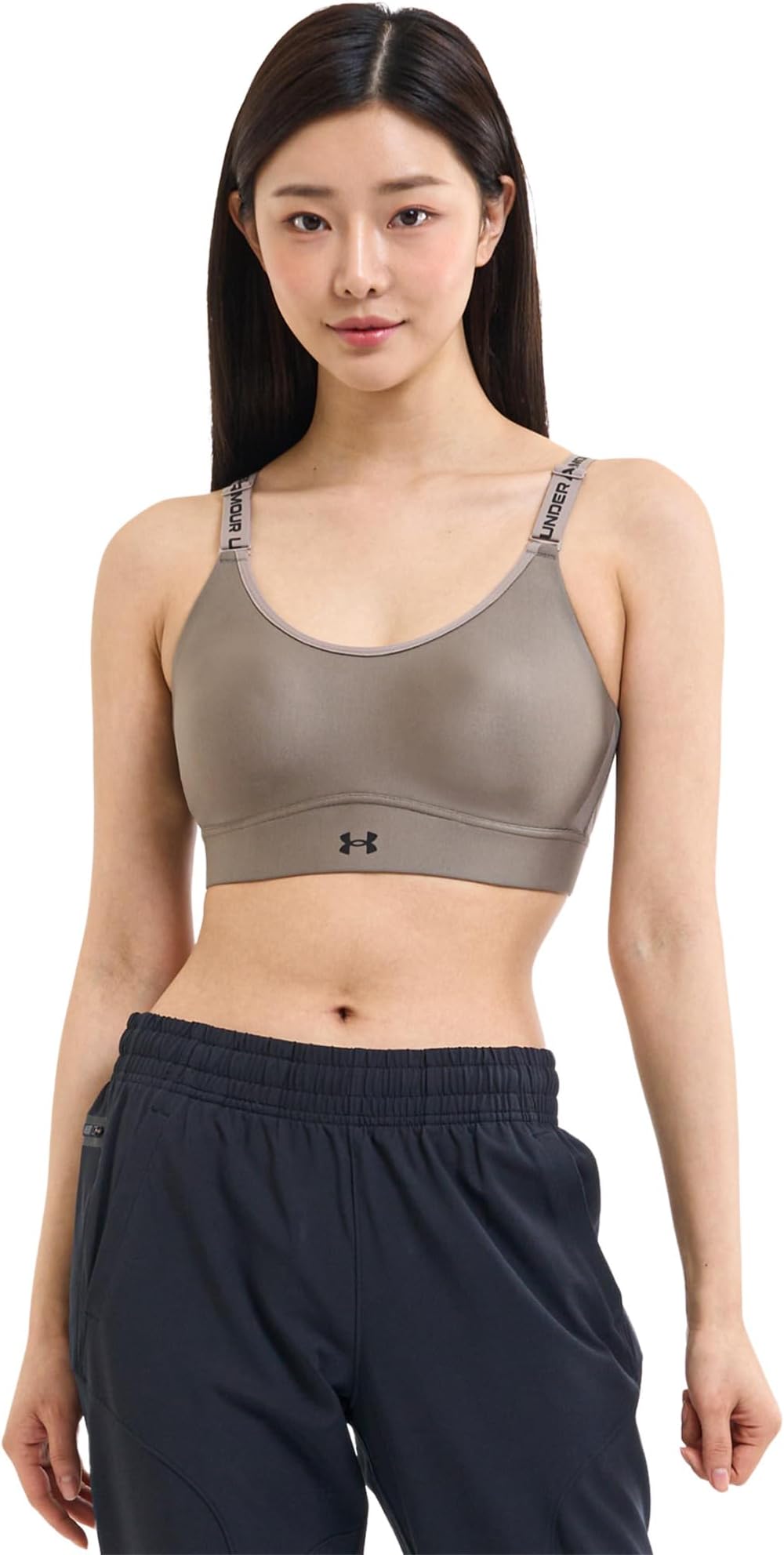 

Бюстгальтер Under Armour Infinity Mid Impact Sports Bra, цвет Taupe Dusk/Black