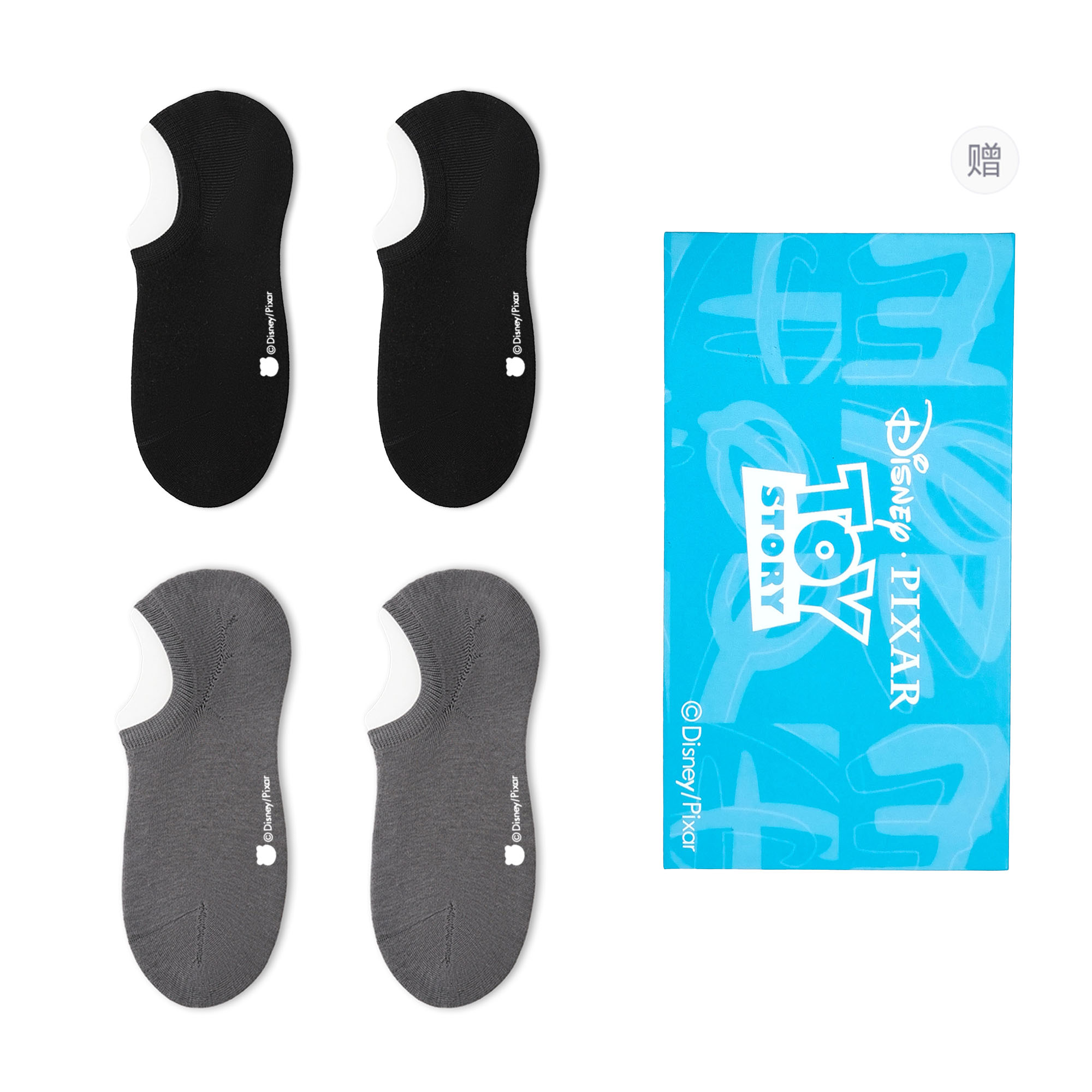 

Ноу-шоу носки унисекс шопер 4 шт Disney, черный/темно-серый