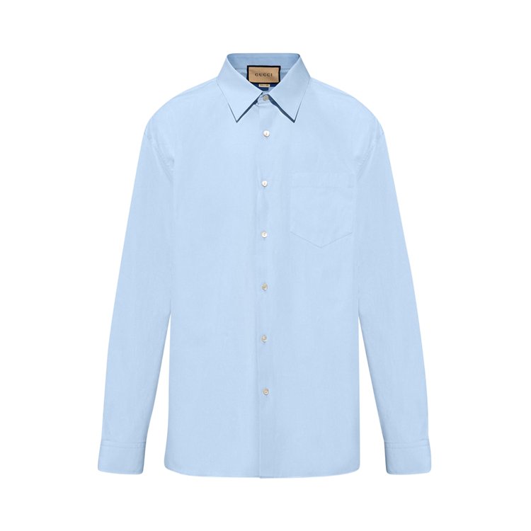 

Рубашка Gucci Poplin Long-Sleeve Shirt, цвет Sky Blue