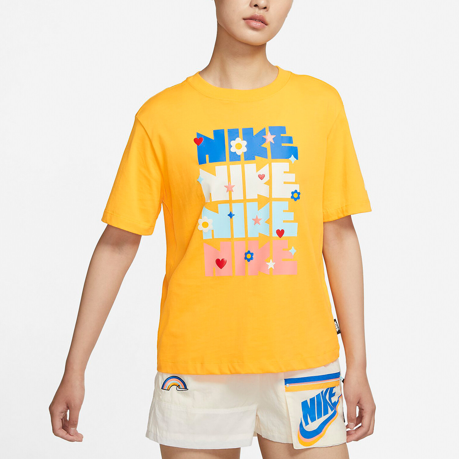 Футболка Nike Sportswear Essential Printing Round-neck DJ5377-764, желтый — фото 3
