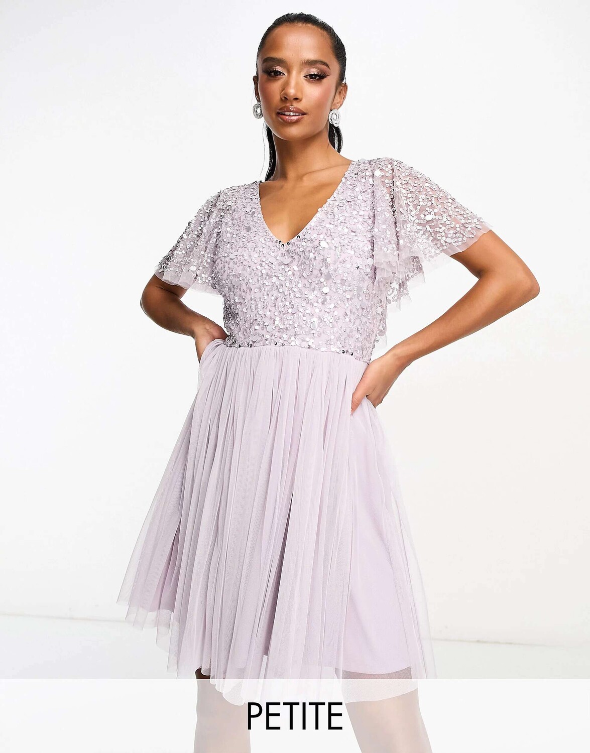 

Beauut Petite Bridesmaid сиреневого цвета, украшенного развевающимися деталями, мини-платья, Фиолетовый, Beauut Petite Bridesmaid сиреневого цвета, украшенного развевающимися деталями, мини-платья