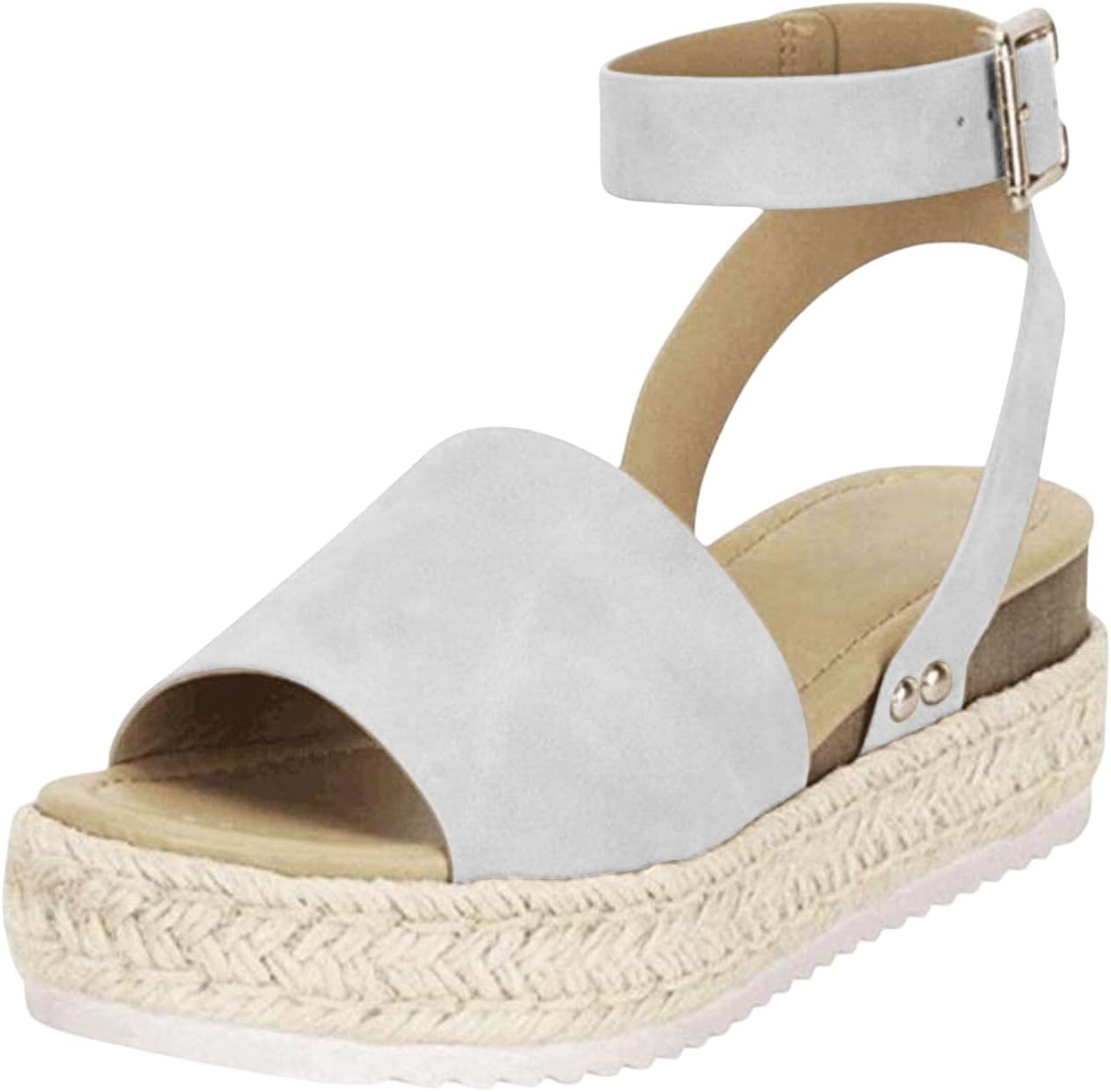 

Женские сандалии на платформе, комфортные с открытым носком, с застежкой, стильные праздничные летние сандалии для прогулок, повседневная обувь для пляжа в стиле бохо Kvotuu, серый