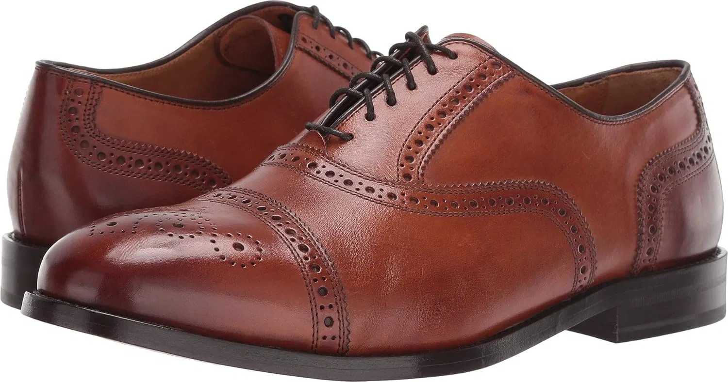 Мужские туфли-оксфорды Cole Haan Kneeland Brogue с перфорацией на мыске, British Tan — фото 2